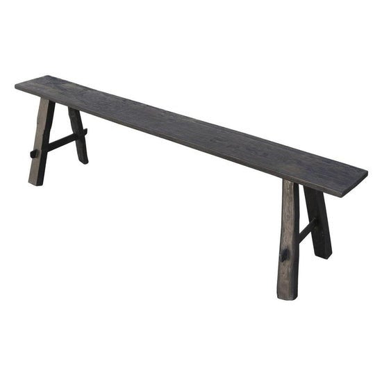 Black Teak Bench Long