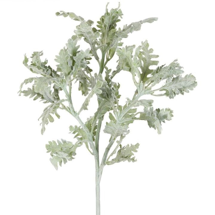 Dusty Flocked Leaf Spray