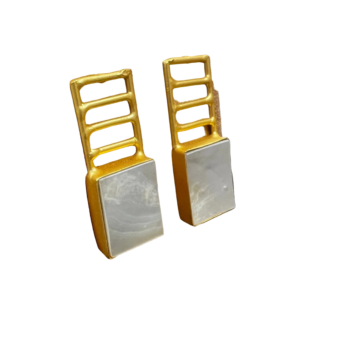 Golden Ladder Pearl Earrings