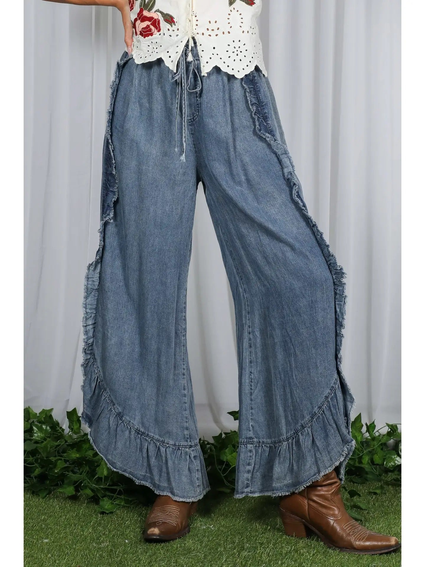 Rose Ruffle Denim