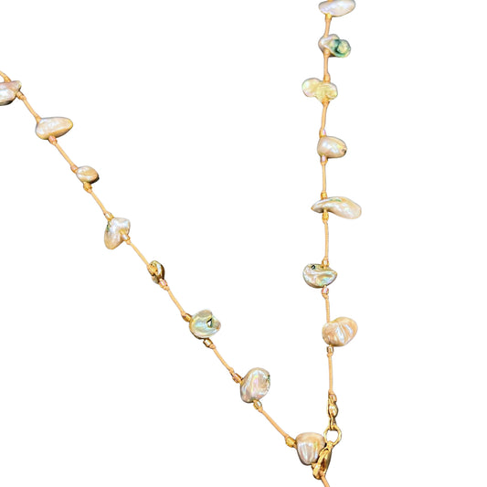 Aurora Pearl Necklace - Sage