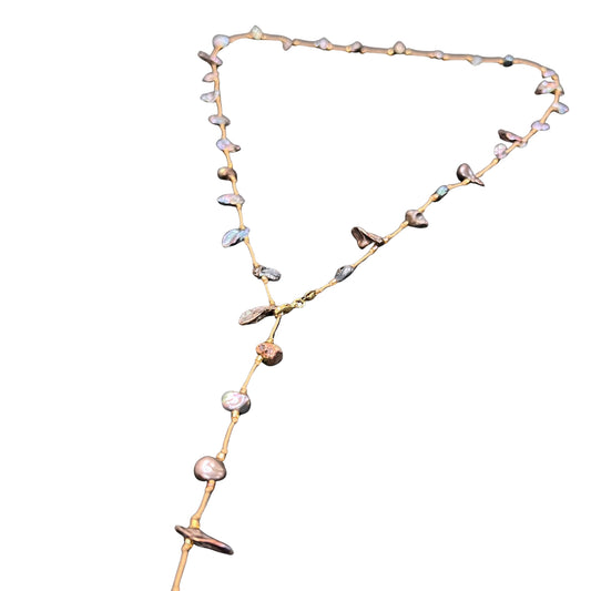 Aurora Pearl Necklace - Mauve