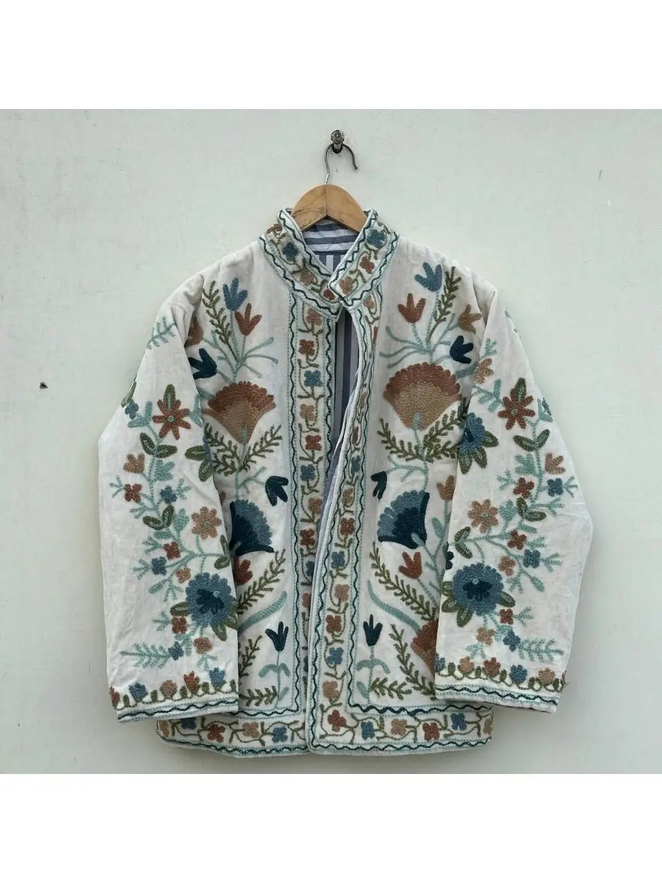 Velvet Suzani Jacket White