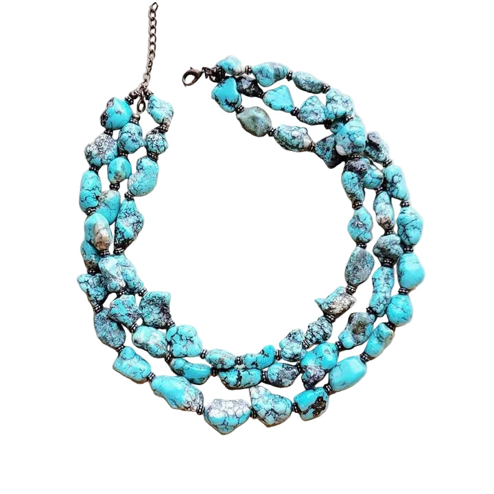 Triple Strand Copper & Turquoise Necklace