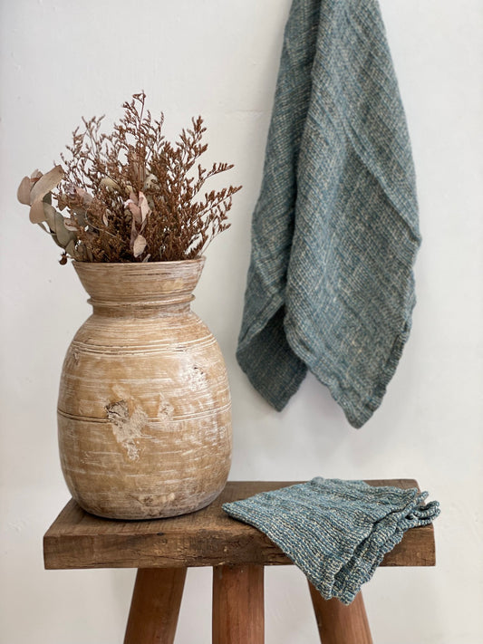 Audrey Linen Hand Towel Blue