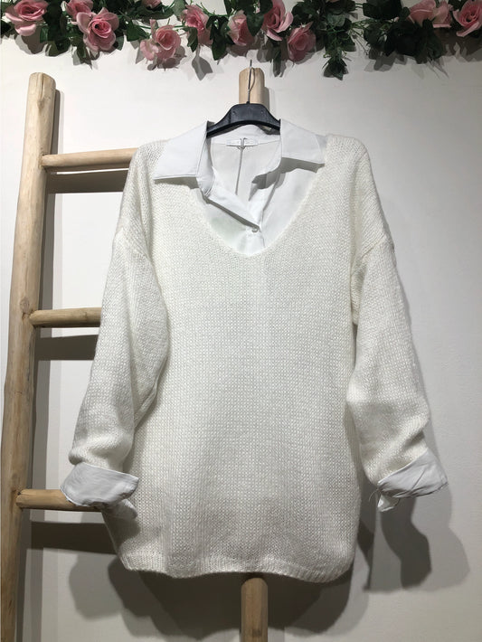 Dori V-Neck Ivory