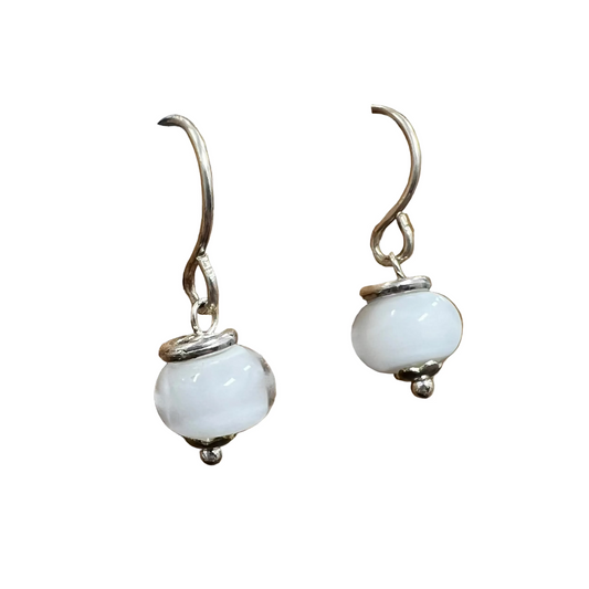 Milky Tide Glass Drop Earrings