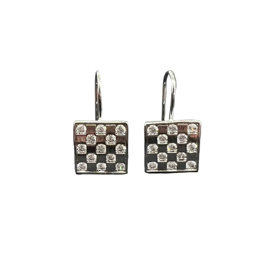 Checkered Light Drop Earrings