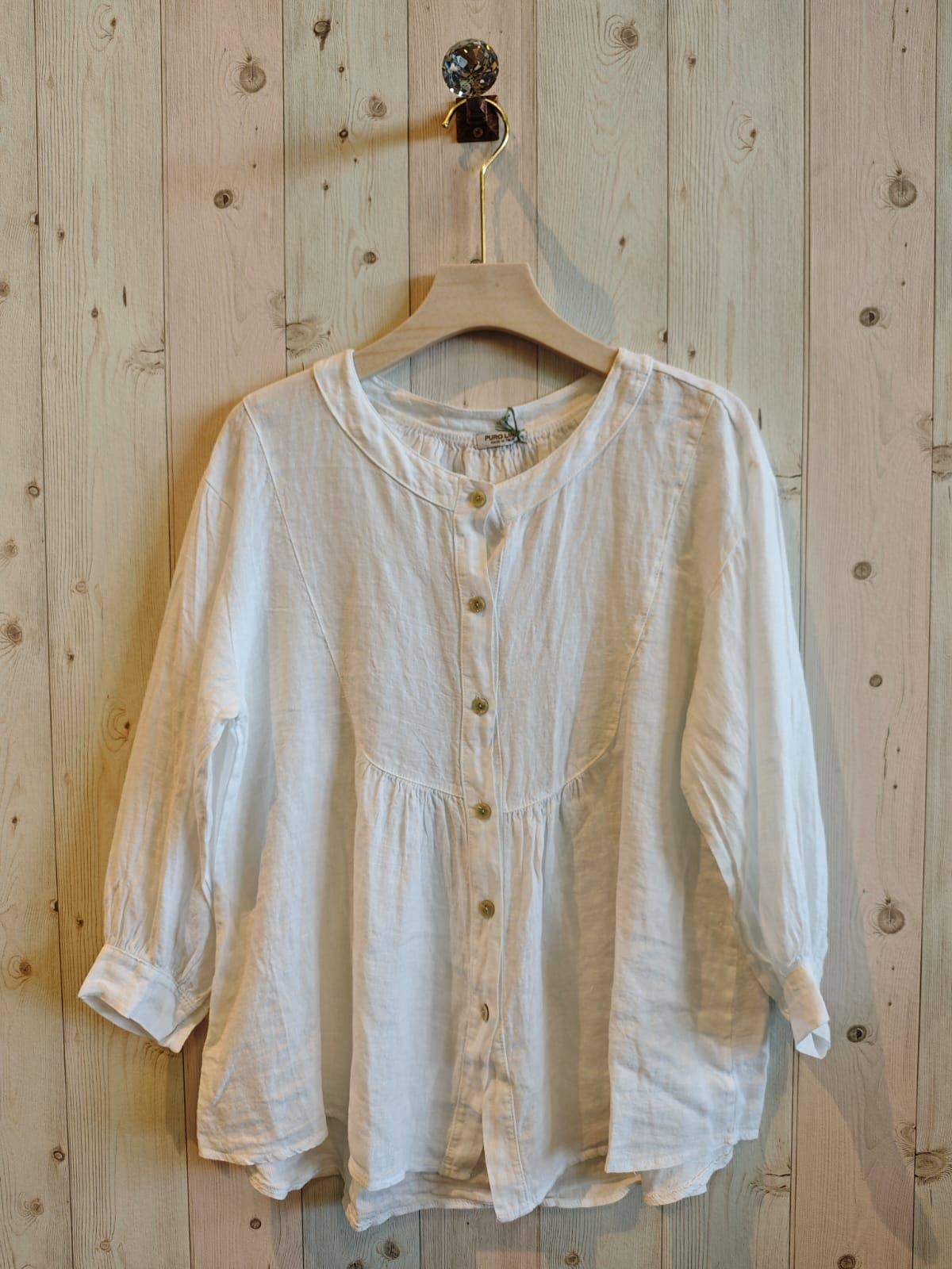 Mao Linen Shirt White