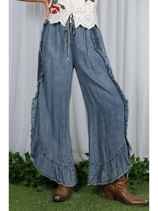 Rose Ruffle Denim