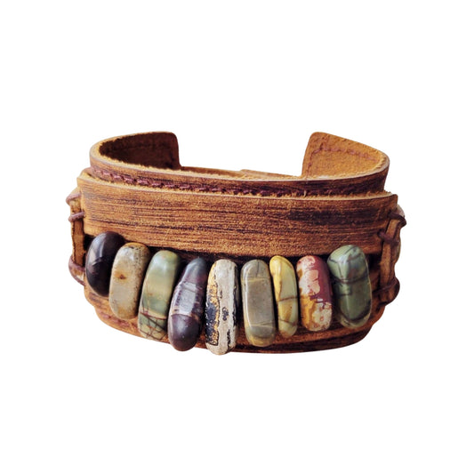 Leather Aqua Terra Cuff