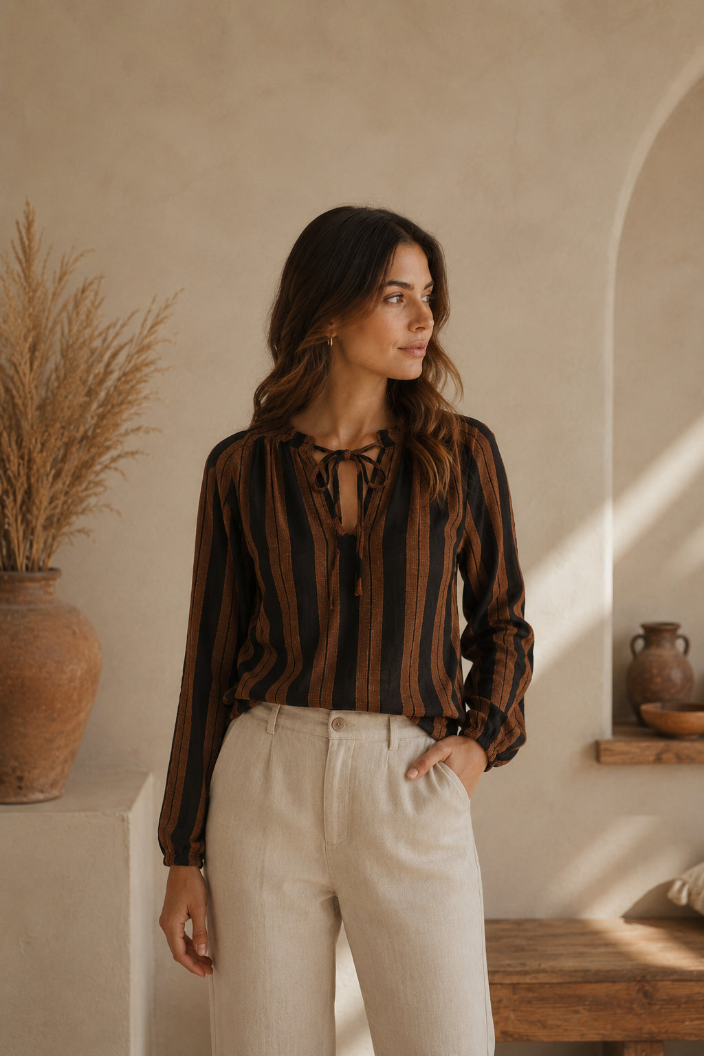 Sussana Top Rust & Black