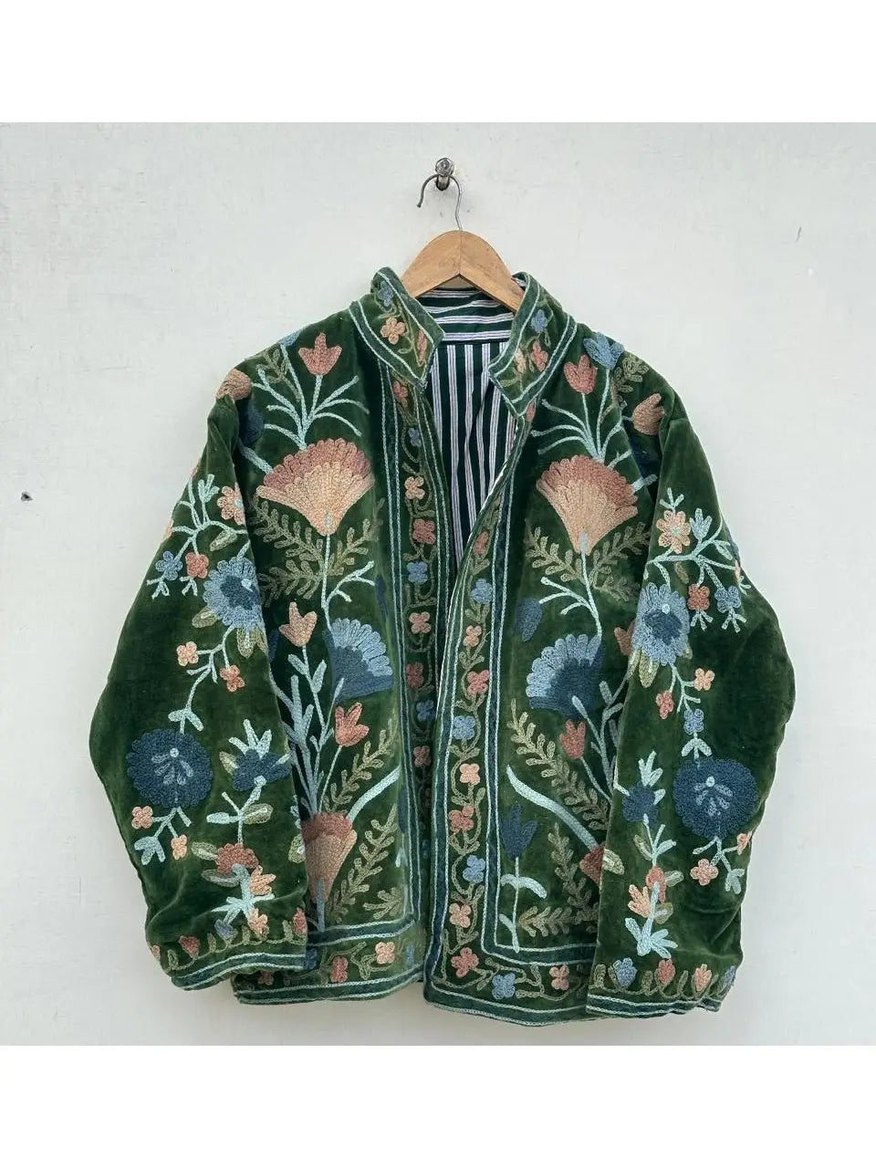 Velvet Suzani Jacket Green