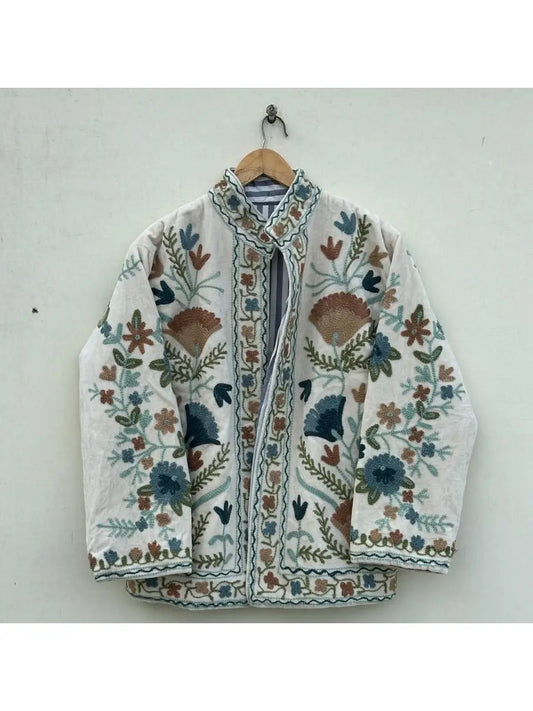 Velvet Suzani Jacket White