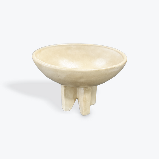 Travertine Footed Bowl